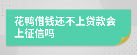 花鸭借钱还不上贷款会上征信吗