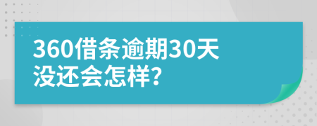 360借条逾期30天没还会怎样？