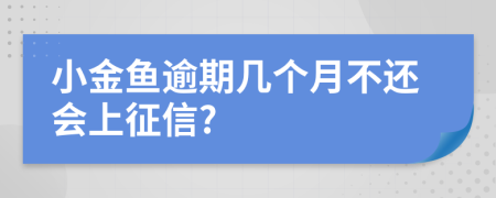 小金鱼逾期几个月不还会上征信?