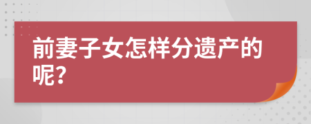 前妻子女怎样分遗产的呢？