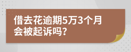 借去花逾期5万3个月会被起诉吗？