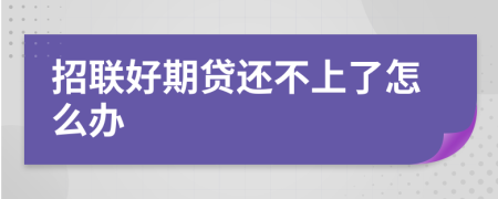 招联好期贷还不上了怎么办