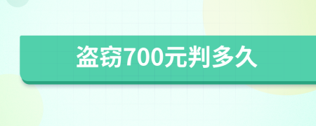 盗窃700元判多久