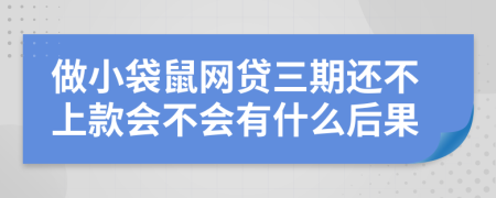 做小袋鼠网贷三期还不上款会不会有什么后果