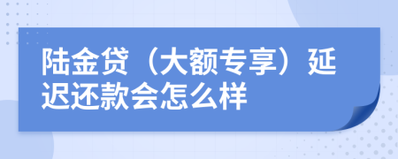 陆金贷（大额专享）延迟还款会怎么样