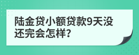 陆金贷小额贷款9天没还完会怎样？