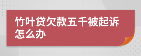 竹叶贷欠款五千被起诉怎么办