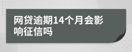 网贷逾期14个月会影响征信吗