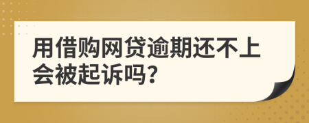 用借购网贷逾期还不上会被起诉吗？