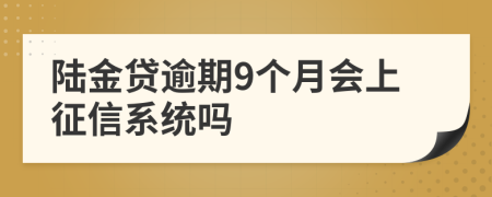 陆金贷逾期9个月会上征信系统吗