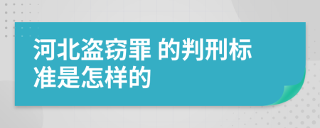  河北盗窃罪 的判刑标准是怎样的