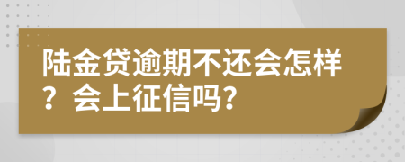 陆金贷逾期不还会怎样？会上征信吗？