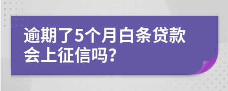 逾期了5个月白条贷款会上征信吗？