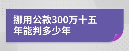 挪用公款300万十五年能判多少年