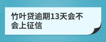 竹叶贷逾期13天会不会上征信