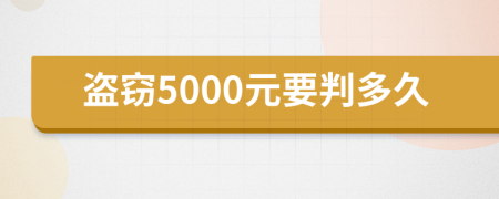 盗窃5000元要判多久