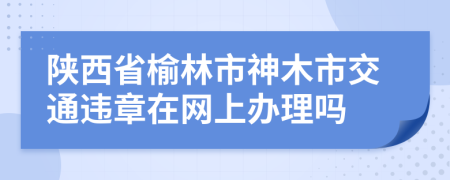 陕西省榆林市神木市交通违章在网上办理吗