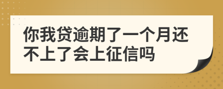 你我贷逾期了一个月还不上了会上征信吗