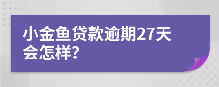 小金鱼贷款逾期27天会怎样？