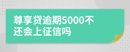 尊享贷逾期5000不还会上征信吗