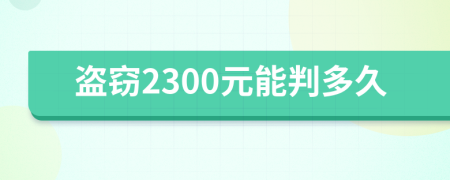 盗窃2300元能判多久