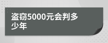 盗窃5000元会判多少年