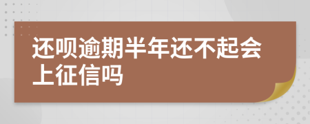 还呗逾期半年还不起会上征信吗