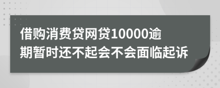 借购消费贷网贷10000逾期暂时还不起会不会面临起诉