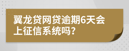 翼龙贷网贷逾期6天会上征信系统吗？