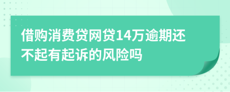 借购消费贷网贷14万逾期还不起有起诉的风险吗