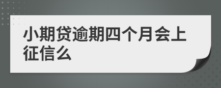 小期贷逾期四个月会上征信么
