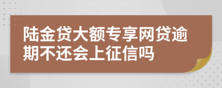陆金贷大额专享网贷逾期不还会上征信吗