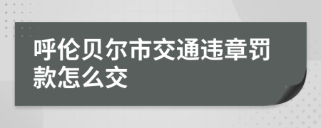 呼伦贝尔市交通违章罚款怎么交