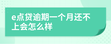 e点贷逾期一个月还不上会怎么样