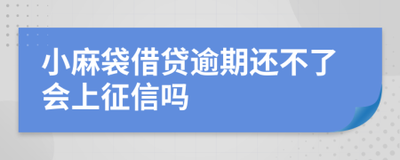 小麻袋借贷逾期还不了会上征信吗