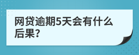 网贷逾期5天会有什么后果？