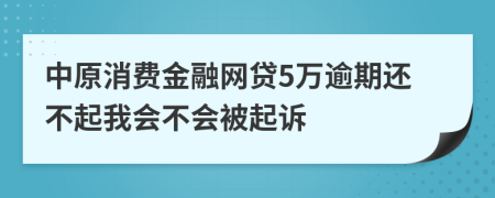 中原消费金融网贷5万逾期还不起我会不会被起诉