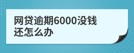 网贷逾期6000没钱还怎么办