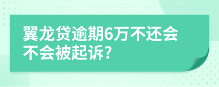 翼龙贷逾期6万不还会不会被起诉?