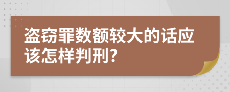 盗窃罪数额较大的话应该怎样判刑?