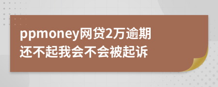 ppmoney网贷2万逾期还不起我会不会被起诉