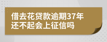 借去花贷款逾期37年还不起会上征信吗