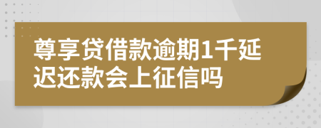 尊享贷借款逾期1千延迟还款会上征信吗