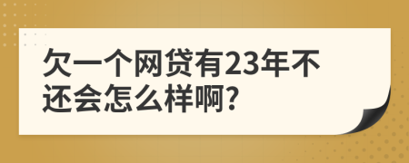 欠一个网贷有23年不还会怎么样啊?