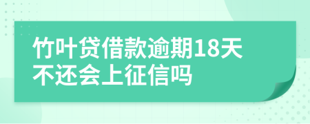 竹叶贷借款逾期18天不还会上征信吗