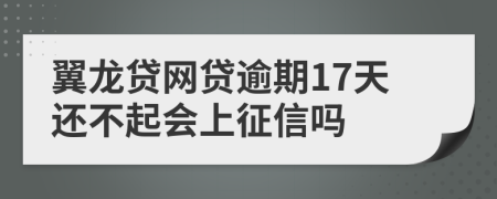 翼龙贷网贷逾期17天还不起会上征信吗