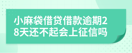 小麻袋借贷借款逾期28天还不起会上征信吗