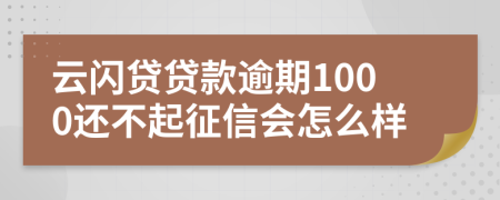 云闪贷贷款逾期1000还不起征信会怎么样