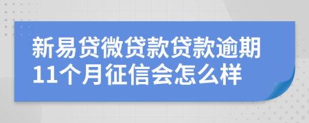 新易贷微贷款贷款逾期11个月征信会怎么样