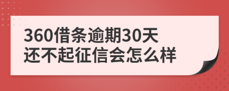 360借条逾期30天还不起征信会怎么样